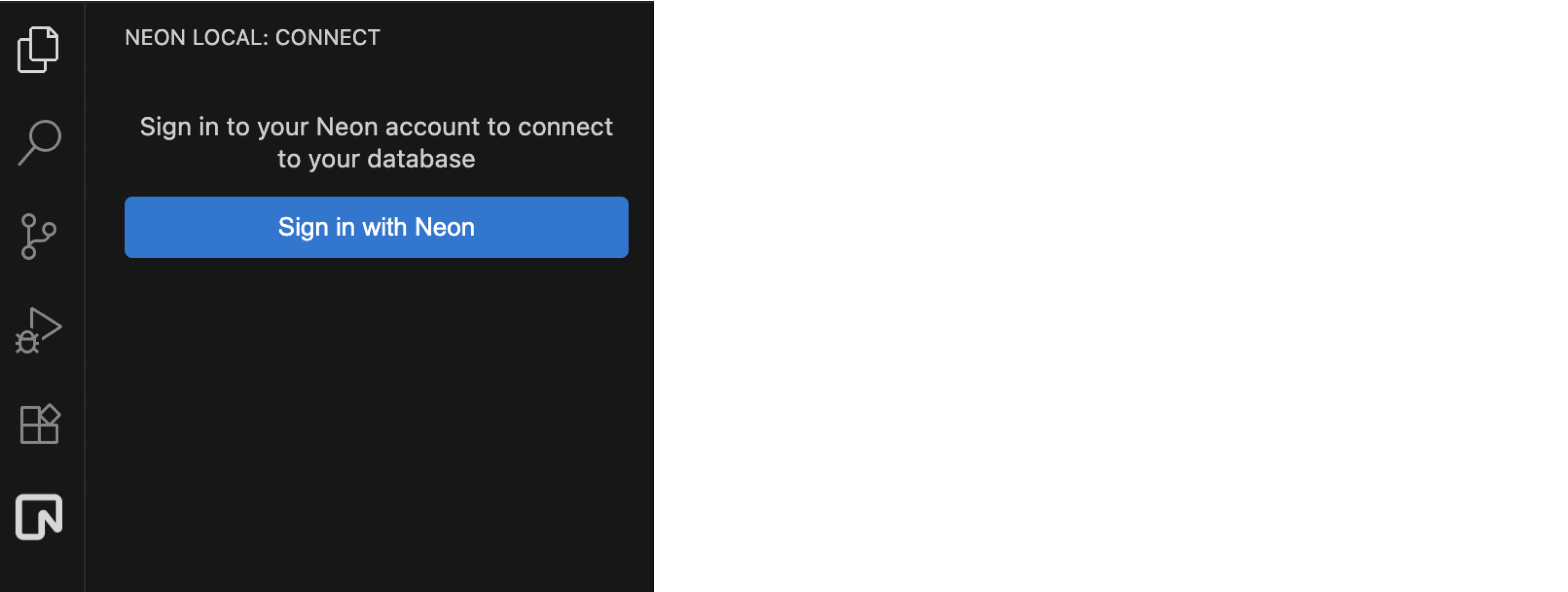 Sign in with your Neon account